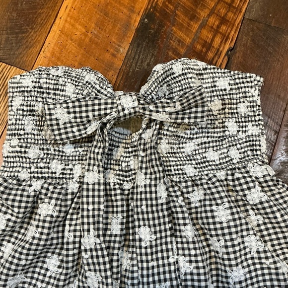 Storia Sunny Days Gingham Halter Mini Dress Black White  Size M - Picture 5 of 10